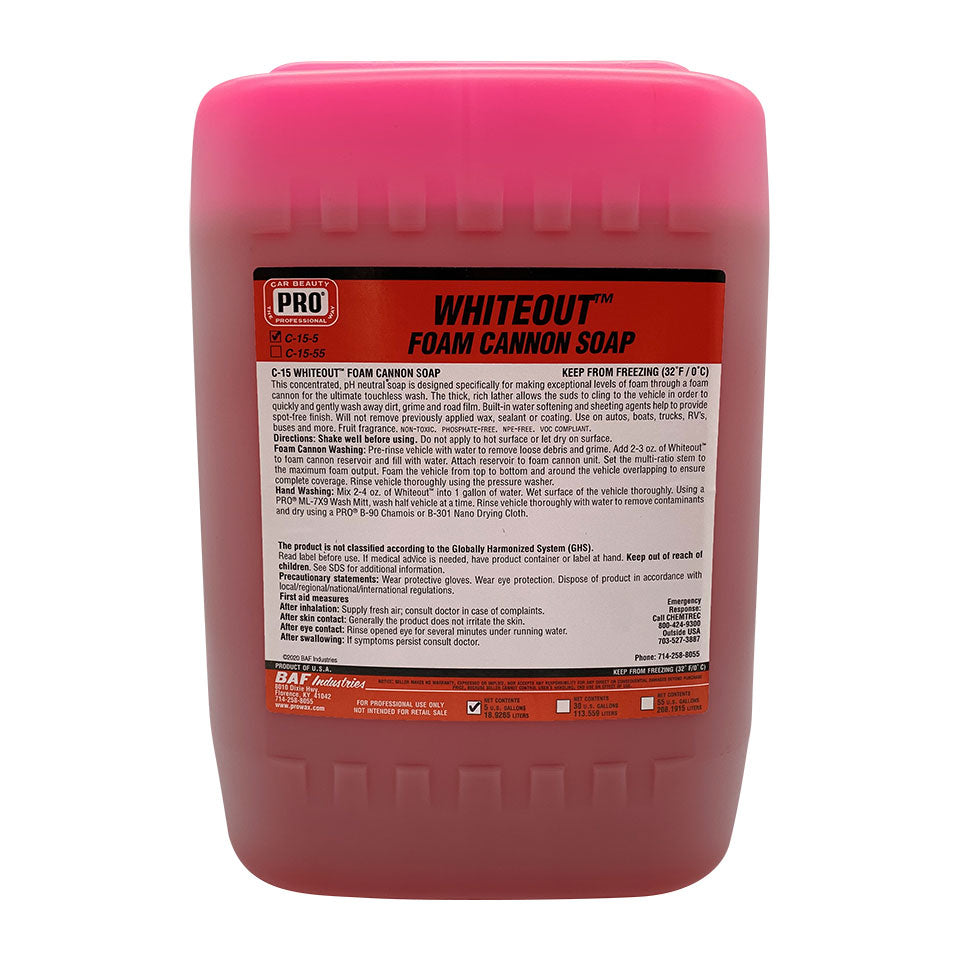 C-15 WHITEOUT™ FOAM CANNON SOAP 5 gallon pal